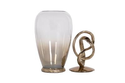 Ваза Garda Decor 69-921151 Ваза декор.с крышкой "Лиана" металл/стекло19*19*50см арт. 69-921151