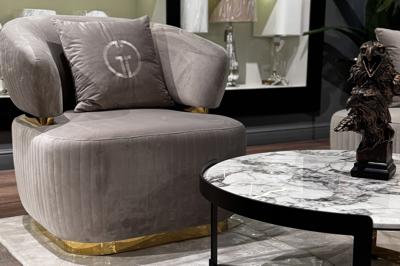 Мебель Garda Decor 102AN-KRES-1301-SER Кресло Гларус (Glarus), велюр серый 90*88*86см арт. 102AN-KRES-1301-SER