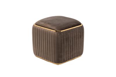 Мебель Garda Decor 102AN-PUF-1300-KOR Пуф Гларус (Glarus), велюр коричневый 45*45*45 см арт. 102AN-PUF-1300-KOR