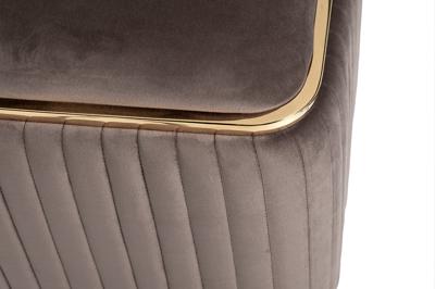 Мебель Garda Decor 102AN-PUF-1300-KOR Пуф Гларус (Glarus), велюр коричневый 45*45*45 см арт. 102AN-PUF-1300-KOR