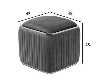 Мебель Garda Decor 102AN-PUF-1300-KOR Пуф Гларус (Glarus), велюр коричневый 45*45*45 см арт. 102AN-PUF-1300-KOR