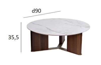 Столик Garda Decor 76AR-501C-STOL/ZH Стол журнальный круглый иск.камень белый d90*35.5см арт. 76AR-501C-STOL/ZH