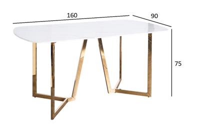 Мебель Garda Decor 47ED-20501 Стол обеденный, основание золото 160*90*75см арт. 47ED-20501