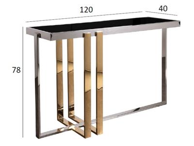 Консоль Garda Decor 47ED-20900 Консоль черн.стекло/хром+золото 120*40*78см арт. 47ED-20900