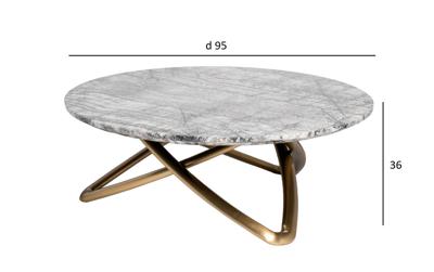 Столик Garda Decor 57EL-STOL/ZH-790A Стол журнальный натур. серый мрамор d95*36см арт. 57EL-STOL/ZH-790A