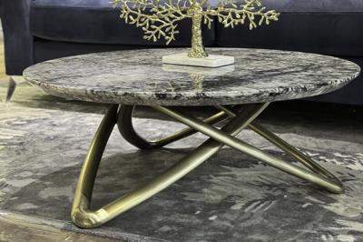 Столик Garda Decor 57EL-STOL/ZH-790A Стол журнальный натур. серый мрамор d95*36см арт. 57EL-STOL/ZH-790A