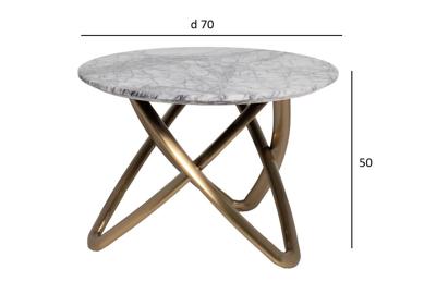 Столик Garda Decor 57EL-STOL/ZH-790B Стол журнальный натур. белый мрамор d70*50см арт. 57EL-STOL/ZH-790B
