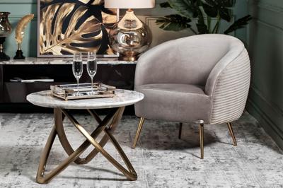 Столик Garda Decor 57EL-STOL/ZH-790B Стол журнальный натур. белый мрамор d70*50см арт. 57EL-STOL/ZH-790B