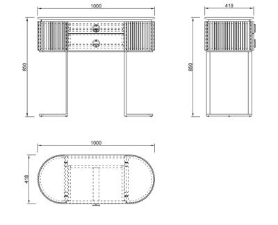 Консоль Garda Decor 77IP-GD010-KONS Консоль Лучано (Luciano) 100*42*85см арт. 77IP-GD010-KONS