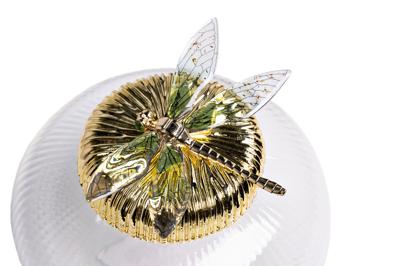 Ваза Garda Decor 55RD6259S Ваза стеклянная с крышкой со стрекозой d15*14см арт. 55RD6259S