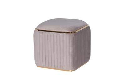 Мебель Garda Decor 102AN-PUF-1300-SER Пуф Гларус (Glarus), велюр серый 45*45*45 см арт. 102AN-PUF-1300-SER