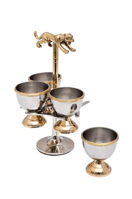 Подарок Garda Decor 95IM-16533 Подставка для яиц "Леопард" латунь цвет хром d11*18см арт. 95IM-16533