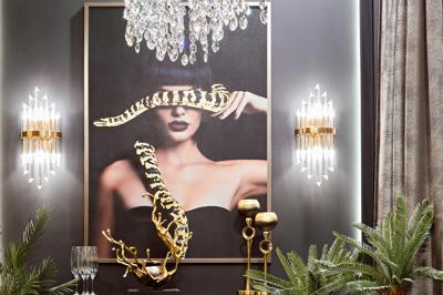 Подарок Garda Decor 89VOR-GIRL/SNAKE-1 Холст "Девушка со змеей"120х80см,багет латунь, поталь арт. 89VOR-GIRL/SNAKE-1
