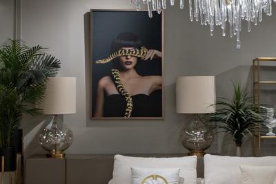 Подарок Garda Decor 89VOR-GIRL/SNAKE-1 Холст "Девушка со змеей"120х80см,багет латунь, поталь арт. 89VOR-GIRL/SNAKE-1