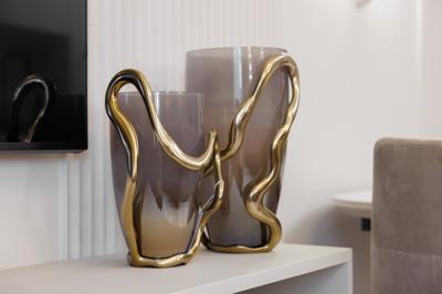 Ваза Garda Decor 69-22681 Ваза декор.стеклянная "Поток (Flow)" 18*17,5*31см арт. 69-22681