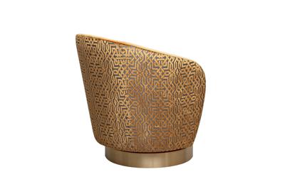 Кресло Garda Decor Кресло Наполи(Napoli) вращающееся, вельвет принт Velv-ORANG+Latt-ORANG 76*76*76см арт. Napoli-Velv-ORANG+ Lattice ORANG