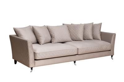 Диван Garda Decor Диван Сорренто(Sorrento) 250 трехмест., велюр св.серый Colt030-SVSER250*101*90 арт. SORRENTO-250-Colt030