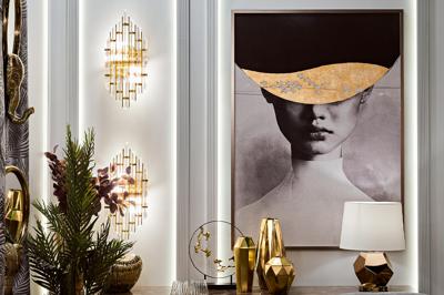 Подарок Garda Decor 89VOR-ZATMENIE-1 Холст "Затмение-1" 100х70 см, багет( латунь),поталь арт. 89VOR-ZATMENIE-1