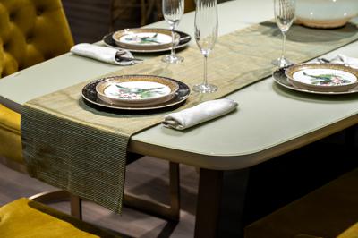 Аксессуар Garda Decor 70SW-18101 Текстильная дорожка для стола Нефрит зеленая 35*180см арт. 70SW-18101