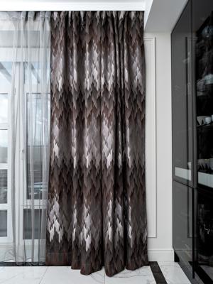 Штора Garda Decor 121GD-03603 Портьера Каскад (Cascada) серая 275*260 арт. 121GD-03603