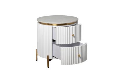 Мебель Garda Decor 77IP-GD009-TUMB/1 Тумбочка 2 ящика с мраморной столешницей d51*55см арт. 77IP-GD009-TUMB/1