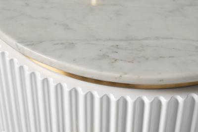 Мебель Garda Decor 77IP-GD009-TUMB/1 Тумбочка 2 ящика с мраморной столешницей d51*55см арт. 77IP-GD009-TUMB/1