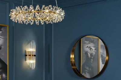 Потолочный светильник Garda Decor 92EL-80241 Люстра подвесная латунь, стекло прозр. d60см арт. 92EL-80241
