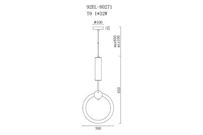 Потолочный светильник Garda Decor 92EL-80271 Светильник подвесной латунь, h100см арт. 92EL-80271