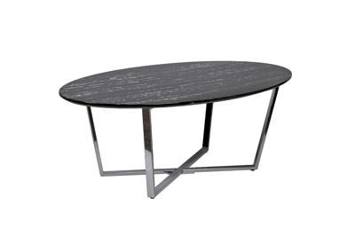 Стол журнальный Garda Decor 30B-85511 Стол журнальный овальный черный / хром 120*65*41см арт. 30B-85511