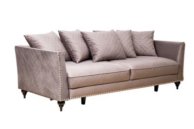 Диван Garda Decor Диван Сорренто(Sorrento) 230M трехм. раскл.,велюр сер.Colt017 230*101*86 арт. SORRENTO-230M-Colt017