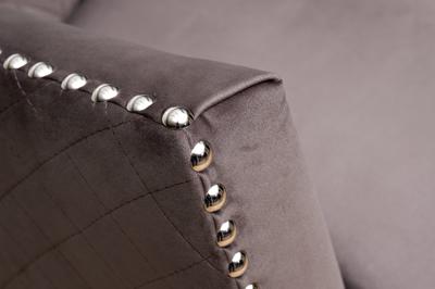 Диван Garda Decor Диван Сорренто(Sorrento) 230M трехм. раскл.,велюр сер.Colt017 230*101*86 арт. SORRENTO-230M-Colt017