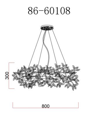 Потолочный светильник Garda Decor 86-60108 Люстра Флора (Flora) d.80*45 см, металл цвет золото арт. 86-60108