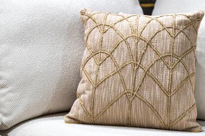 Подарок Garda Decor 70SW-11122 Подушка с бисером "Арт Деко" бежевая 45*45см арт. 70SW-11122