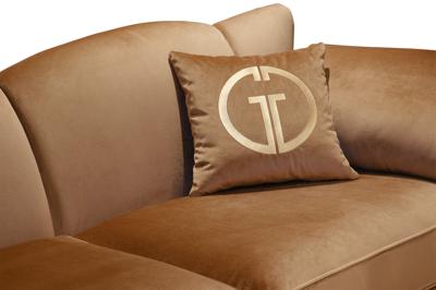 Диван Garda Decor Диван Сиена(Siena) трехм.без мех.,велюр коричневый Colt004 228*92*92см арт. SIENA-2K-Colt004