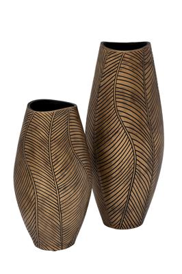Кашпо Garda Decor ZS2104-15 Кашпо коричневое с золотом d22*40см арт. ZS2104-15
