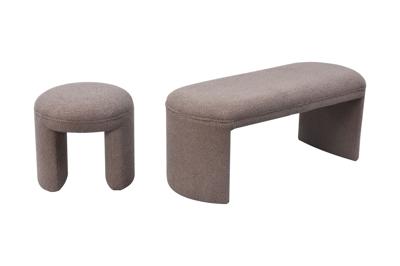 Мебель Garda Decor N-55800 Пуф ТЕДДИ (TEDDY) серый d43*45см арт. N-55800