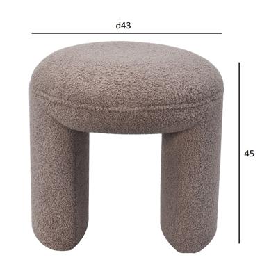 Мебель Garda Decor N-55800 Пуф ТЕДДИ (TEDDY) серый d43*45см арт. N-55800