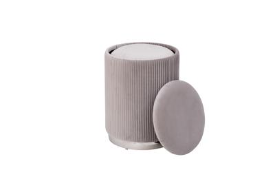 Мебель Garda Decor GY-08220 Банкетка велюр серый/хром (2 в 1) d35,5*49см/d30,5*39см арт. GY-08220