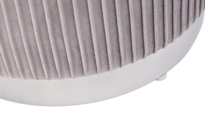 Мебель Garda Decor GY-08220 Банкетка велюр серый/хром (2 в 1) d35,5*49см/d30,5*39см арт. GY-08220