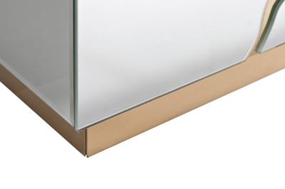 Стол журнальный Garda Decor KFG198 Стол журнальный зеркальный с золотым декором 55*55*61см арт. KFG198