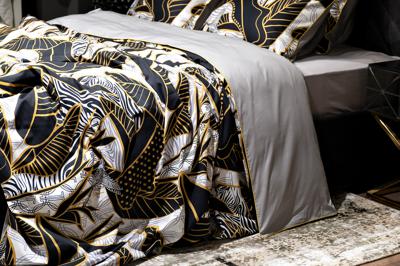 Пододеяльник Garda Decor 130HB-00001 Пододеяльник Тропики принт 230*210 золото/серый арт. 130HB-00001