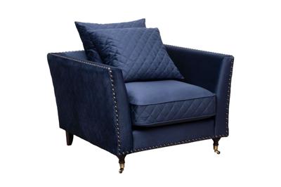 Мебель Garda Decor Кресло Сорренто(Sorrento), велюр т.синий Colt034 98*101*88см арт. SORRENTO1-Colt034