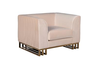 Мебель Garda Decor 102AN-20491 Кресло Люцерн (Lucerne)  велюр бежевое 110*86*75см арт. 102AN-20491