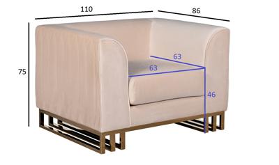 Мебель Garda Decor 102AN-20491 Кресло Люцерн (Lucerne)  велюр бежевое 110*86*75см арт. 102AN-20491