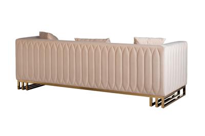 Диван Garda Decor 102AN-20493 Диван Люцерн (Lucerne) трехместный велюр бежевый 230*86*75см арт. 102AN-20493