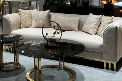 Диван Garda Decor 102AN-20493 Диван Люцерн (Lucerne) трехместный велюр бежевый 230*86*75см арт. 102AN-20493