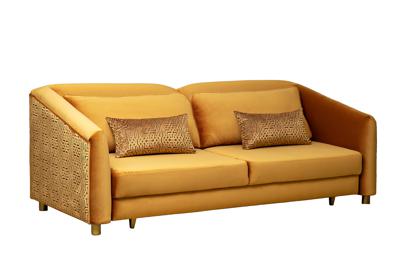 Диван Garda Decor Диван Треви(Trevi) 230М(К) трехм раскл с кантом оранж Velv ORANG+Lattice ORANG 232*103*88см арт. TREVI-230M-3К-Velv ORANG+Lattice ORANG