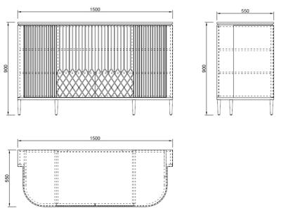 Комод Garda Decor 77IP-2310 Комод черный  150*55*90см арт. 77IP-2310