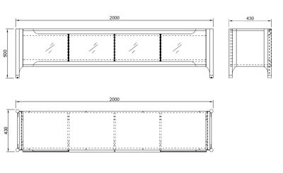 Мебель Garda Decor 77IP-GD008-TV/1 Тумба под телевизор Гримальди (Grimaldi) светлая 200*40*50см арт. 77IP-GD008-TV/1