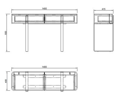 Консоль Garda Decor 77IP-20862 Консоль светлая с металл. каркасом 140*40*82см арт. 77IP-20862
